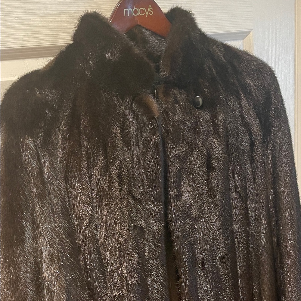 B. Altman & Co Dark mink fur coat.